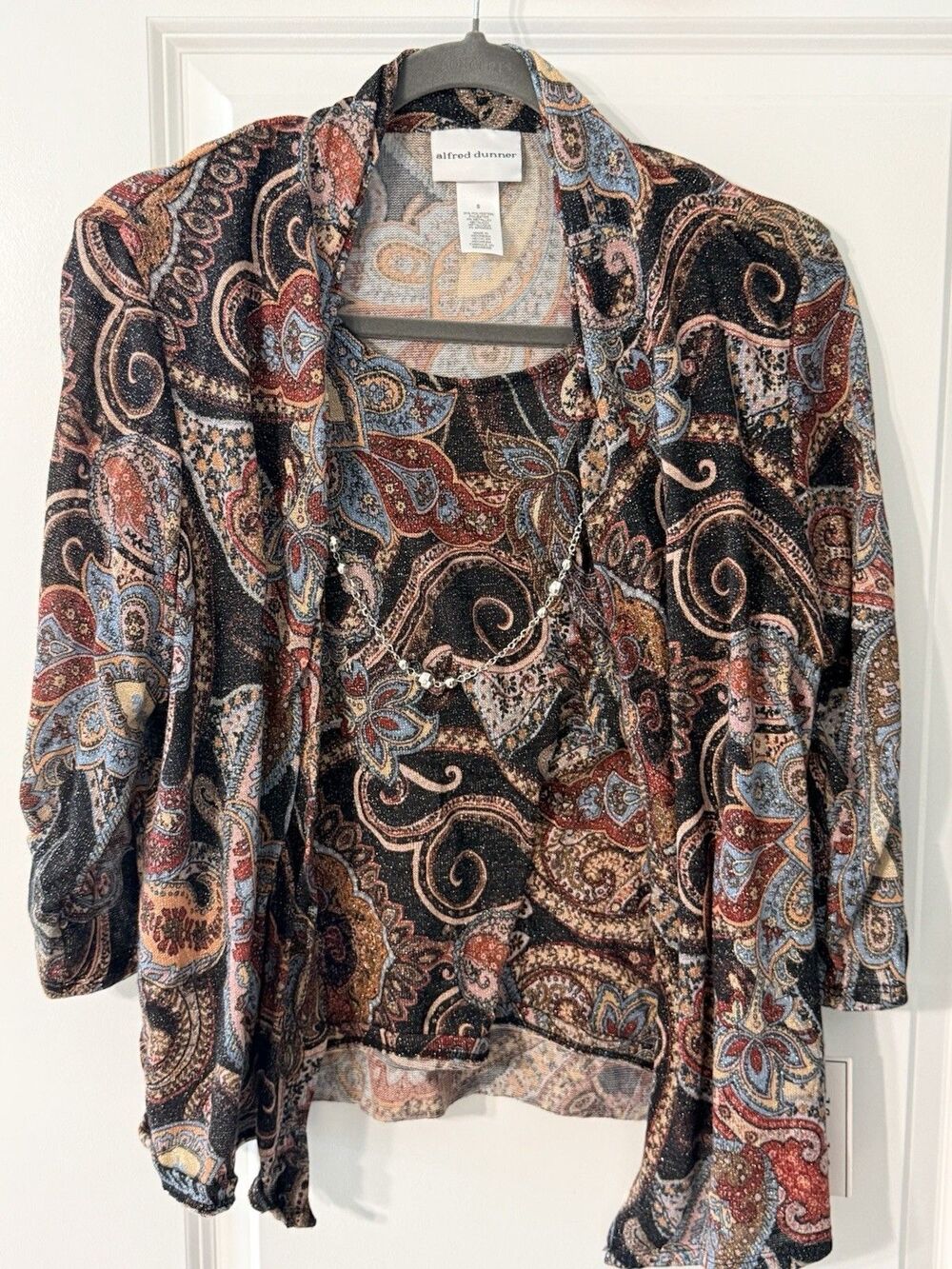 Alfred Dunner Classics 2024 Women’s Metallic Paisley Top | NWT